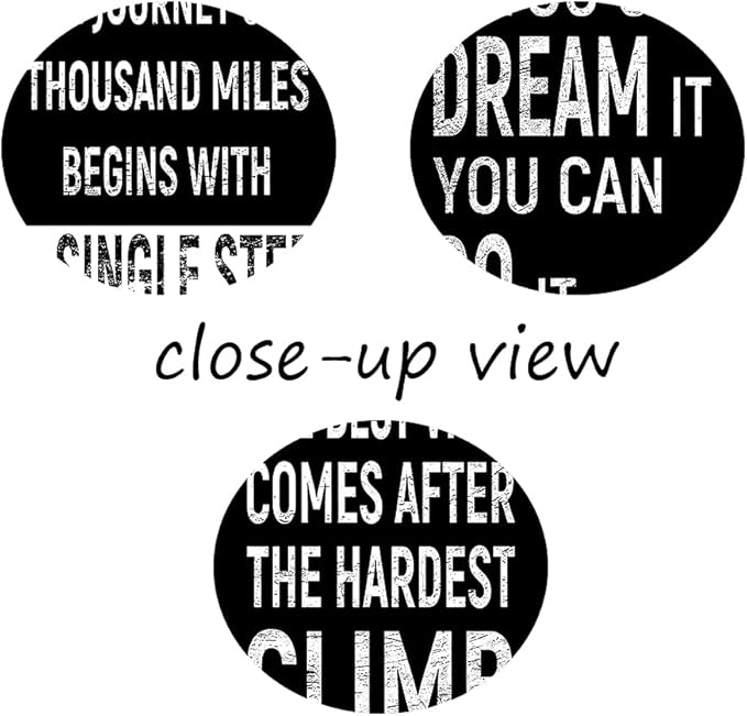 3 Piece Inspirational Wall Art, Black Background Sayings Picture, Quotes Motivational Canvas Prints for Gym Wall Decor, Triptych Entrepreneur Painting Framed Artwork for School Decor (72"Wx36" H)
