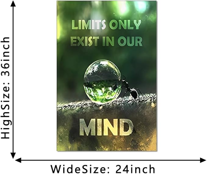 Novatique Inspirational Canvas Wall Art Limits Only Exist In Our Mind Motivational Quote Wall Decor Quotes Inspirational Success Painting for Living Room Office, 24 x 36inch