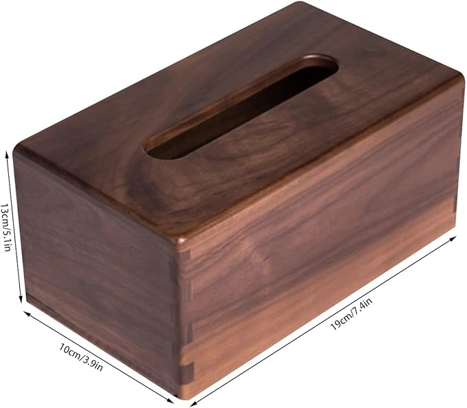 Stylish Tissue Box Wooden Cover Tissue Box Napkin Dispenser Holder Box and Rectangle Tissue Organizer for Vanity Desks Offices Bedroom Home Modern Tissue Box (Color : Brown, Size : C) (Brown B)