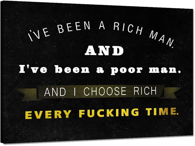 Motto Inspirational Wall Art Motivational Canvas Painting Pictures Inspiring Entrepreneur Quotes Posters Prints Artwork Home Office Decorations Framed (12”Hx16”W)