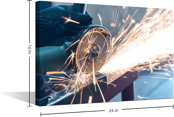 Wall Art for Living Room Cutting Metal Art Prints 1 Piece Framed Art Wall Decor Machine Tools Wall Artwork Bedroom Wall Art Modern Home Decor Canvas Wall Art Ready to Hang, 16" x24"