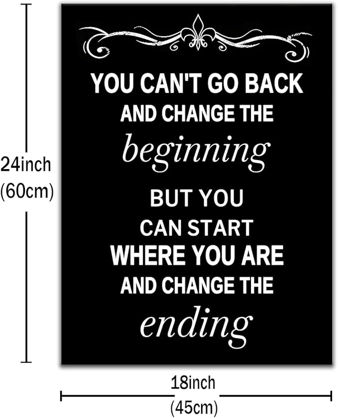 DINGFUN Motivational Office Wall Decor Inspirational Poster Wall Art Inspiring Success Quotes for Home Positive Theme Picture Painting Artwork for Bedroom Workplace Gym Ready to Hang [18''Wx24''H]
