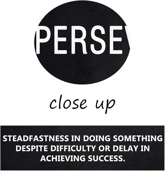 Inspirational Wall Art Motivational Entrepreneur Quote Painting Prints on Canvas Inspiring Hustle Posters Perseverance Noun Pictures Artwork Home Office Decor Framed Ready to Hang (18”Wx24”H)