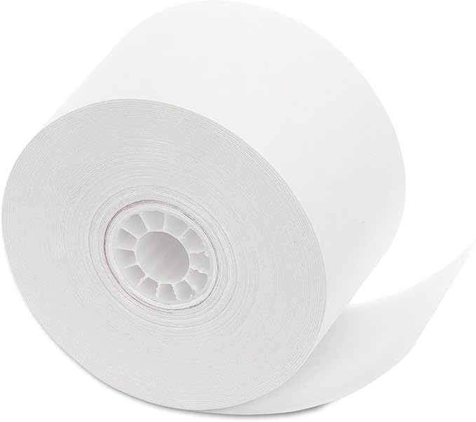 PM Company 18990 Single Ply Cash Register/POS Rolls, 1 3/4-Inch x 150 ft., White, 10/Pack