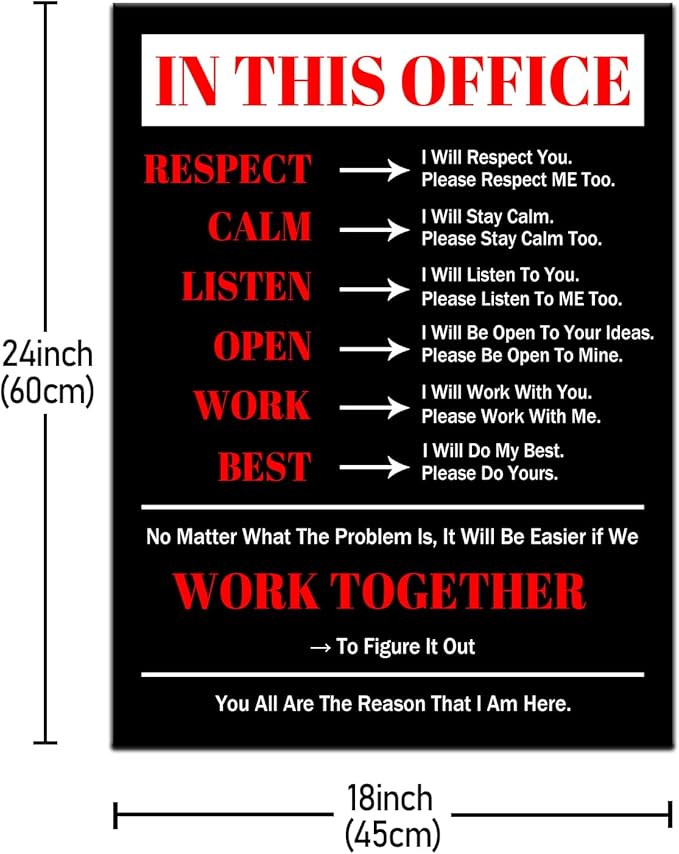 Inspirational Canvas Wall Art In This Office Motivational Poster Entrepreneur Quotes Poster Prints Positive Picture Artwork for Bedroom Office Gym Wall Decor Ready to Hang [18''Wx24''H]