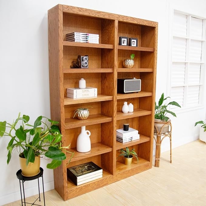 Concepts In Wood Book Shelf - 84" Tall Wood Bookcase Furniture - Oak