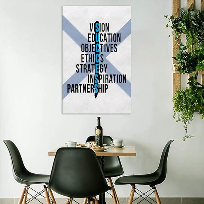 Motivational Wall Art Inspirational Canvas Painting Positive Quotes Posters INSPIRATION PARTNERSHIP Picture Prints HD Print Artwork Home Office Living Room Decor Framed Ready to Hang-28 Wx44 H