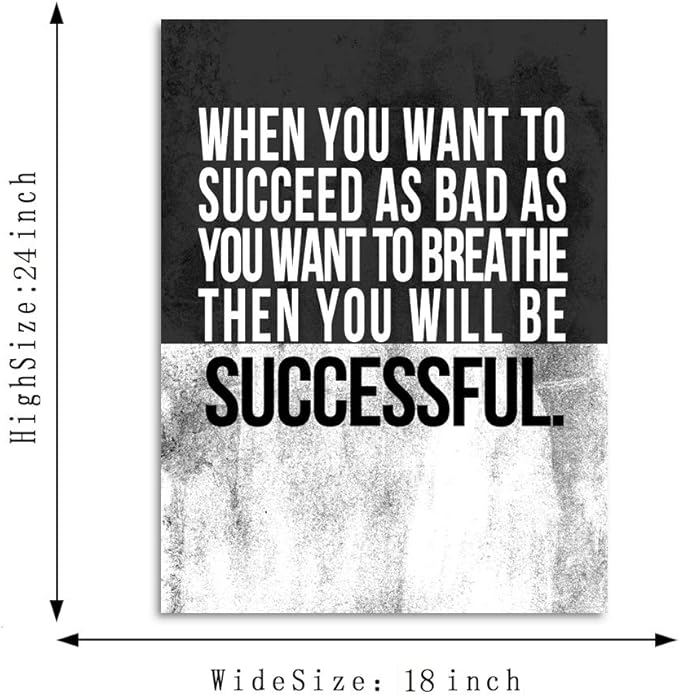 Large Wooden Framed Inspirational Motivational Wall Art Giclee Canvas Art Print Contemporary Positive Quotes Art Print for Living Room Classroom Decor Gallery Wrapped Easy to Hang-18”Wx24”H