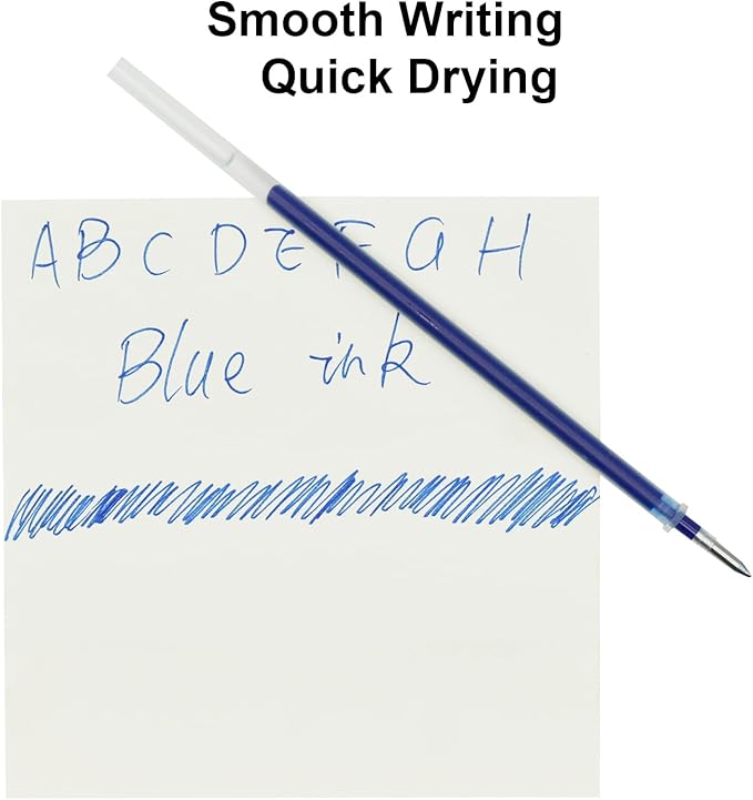 Maydahui 50 Pcs Blue Gel Pen Refills with 5 mm Aperture 5.12 inch(13 cm) Smooth Writing Pen Refills 0.7 mm Replacement Gel Ink Refills for Stationery School Office Supplies (Blue)