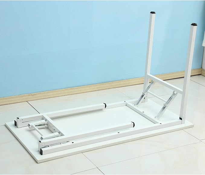 SogesPower Computer Desk Folding Table 47 inches Fully Assembled Sturdy Writing Desk for Home Office Folding Desk, White