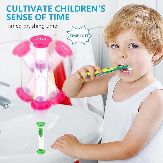 Sand Timer, KISEER 6 Pcs Colorful Hourglass Sandglass Sand Clock Timers Set 30sec / 1min / 2mins / 3mins / 5mins / 10mins for Brushing Children's Teeth, Cooking, Game, School, Office