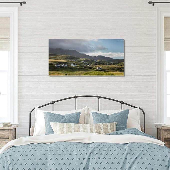 Isle Skye Canvas Wall Art Large Framed Prints Pictures Wall Decor Posters Painting Artwork for Living Room Bedroom Kitchen Bathroom 24x47