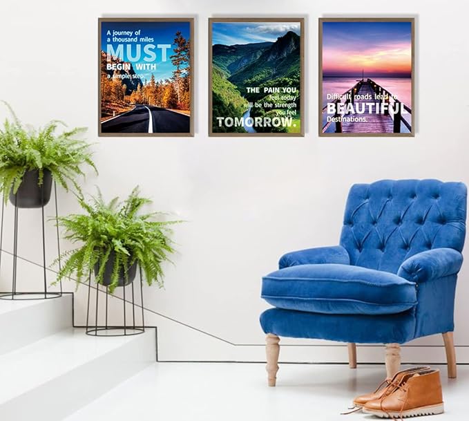 SGGYEFOK Motivational Wall Art Decoration Painting | 6-pack 8 x 10 inches, Suitable for Library, School, Gym,Office， Living Room deco（Frameless） 2