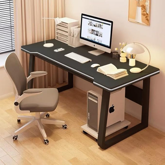 Gaming Desk Computer Writing Table Student Art Modren Simple Style PC Wood Suitable Portable Desk for Home, Office(Black)