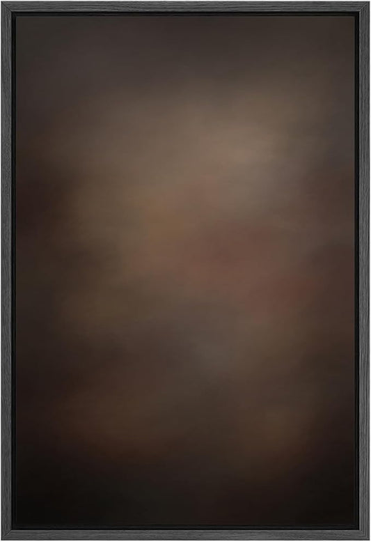 SIGNFORD Framed Canvas Print Wall Art Twilight Haze Abstract Minimalist Beige to Navy Ombre Illustrations Modern Art Decorative Relax/Zen for Living Room, Bedroom, Office - 24"x36" Black