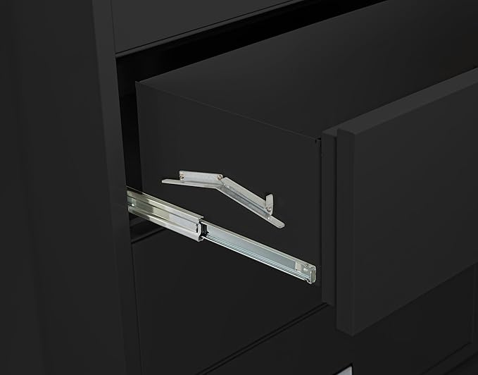 44 inch Wide 2-Drawer Lateral Fireproof File Cabinet – Legal and Letter Size Filing – Key Lock – Water Resistant – Fire Safe and Impact Rated – Black Finish – Model LAT2W44B
