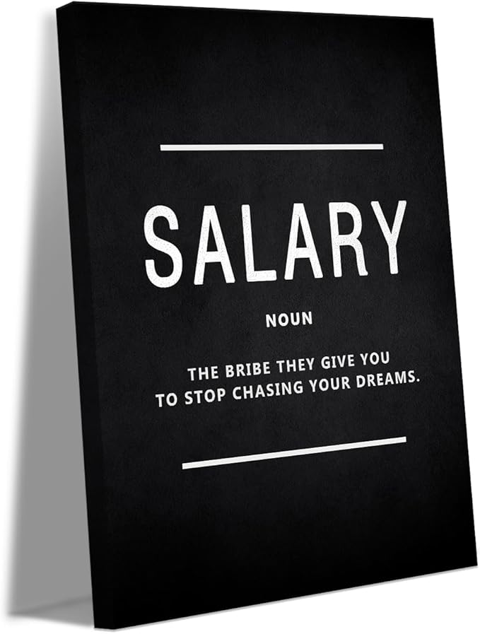 Motivational Canvas Wall Art - Inspirational Leadership & Salary Quotes, Framed Office Decor for Bosses and Entrepreneurs, Ready to Hang (12x16 Inches)