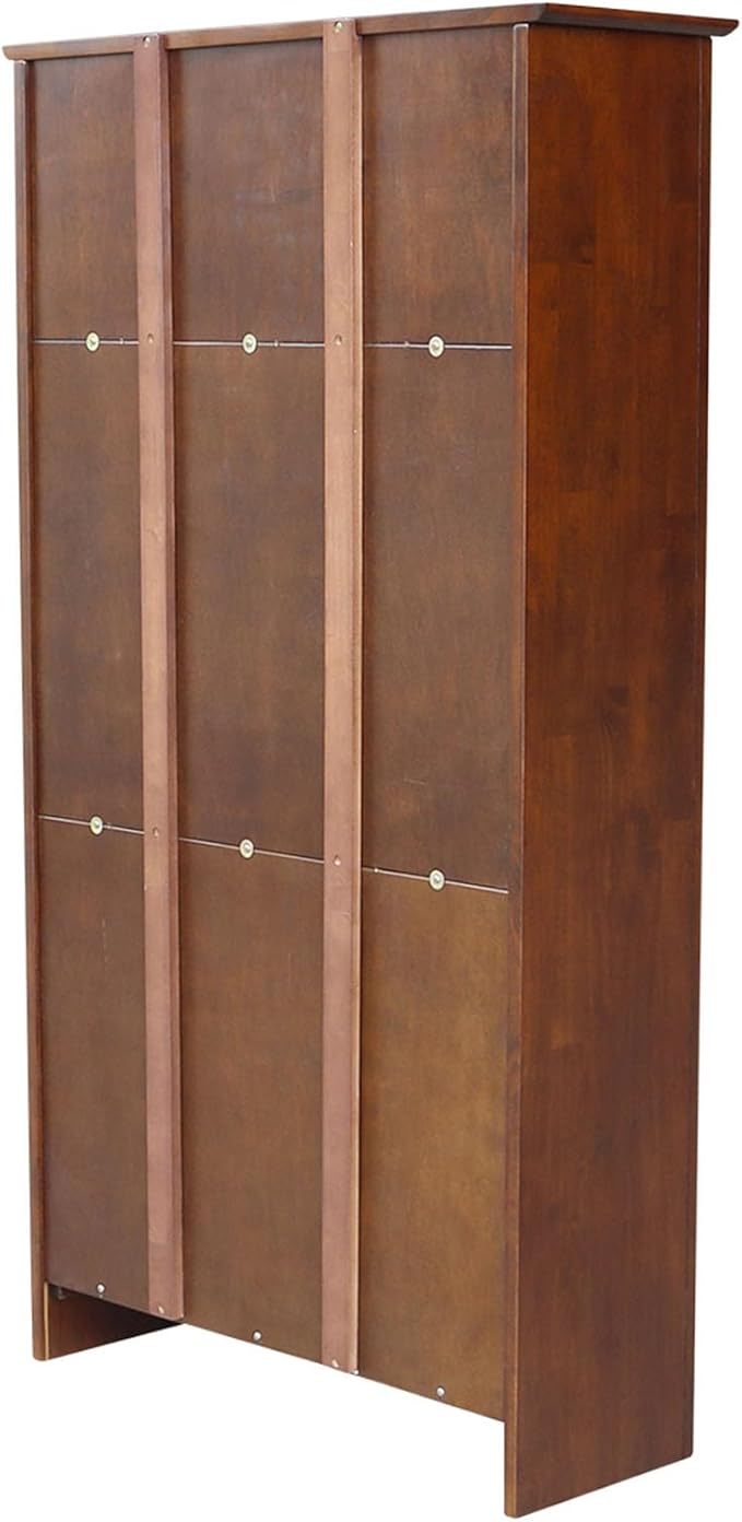 International Concepts, Solid Wood Bookcase 60" High, Adjustable Shelves, Solid, Sturdy Parawood Construction, Eco Friendly, Easy Assembly, Kitchen/Dining Furniture, Espresso