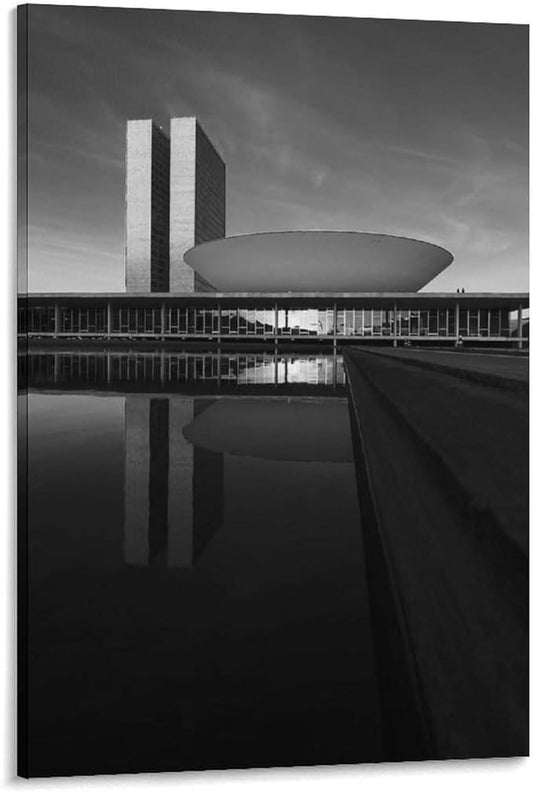 Poster, Canvas Painting, Office Decoration, Architectural Art Frame-style-2 08x12inch(20x30cm)