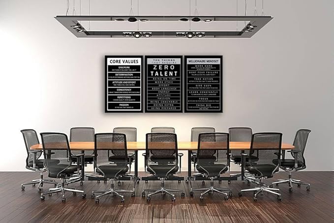 Ten Things That Require Zero Talent Motivational Canvas Wall Art Inspirational Quotes Poster and Print Millionaire Mindset Picture Artwork for Living Room Office Home Wall Decor Framed[72" W X 36" H]