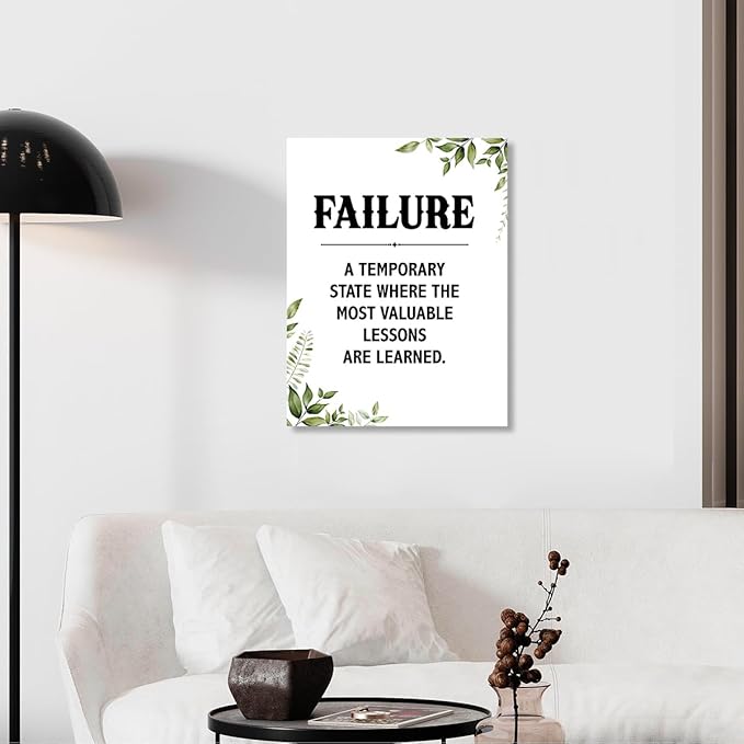 Gwisml Failure Quotes Wall Decor,Inspirational Quotes Canvas Frame Paintings For Office Home Workplace Wall Art Decor