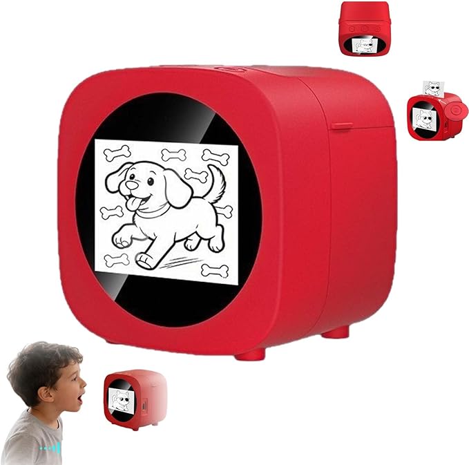 Smart Ai Voice Sticker Printer - Mini Thermal Label Printer with Display, Inkless Portable Ai Sticker Maker for Office, Home, Study and DIY Projects (1 PC)