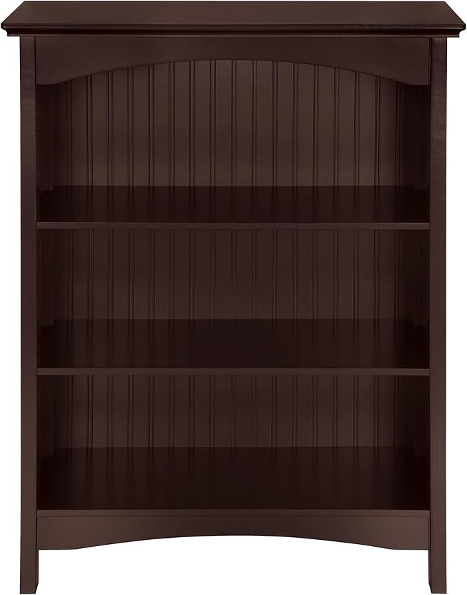 eHemco 3 Tier Bookcase with 2 Arched Supports, 40 Inches, Cherry