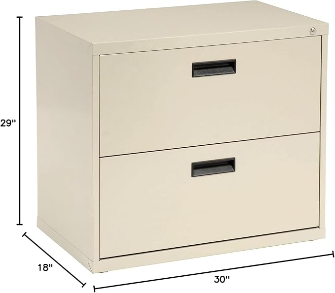 Global Industrial 30" W Lateral File Cabinet, 2 Drawer, Putty