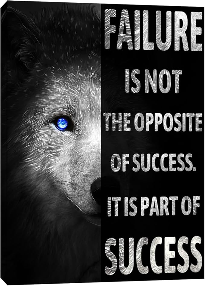 Inspiration Wall Art Black Office Motivational Canvas Wall Decor Success Posters Prints Entrepreneur Quote Wall Picture Paintings Artwork Home Bedroom Framed Ready to Hang 12"x16"