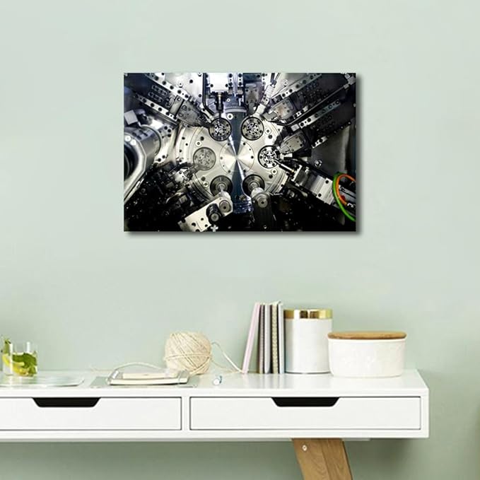 Art Work for Home Walls Machine Tools Wall Decor 1 Panel Wall Art Canvas Prints Wall Art CNC Machine Tool Wall Decor Canvas Art Posters & Prints Wall Decor for Living Room Bedroom, 12" x18"