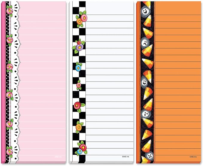 Current Mary Engelbreit Seasonal Magnetic Notepad Set – Set of 12 Mini Memo Pads, 12 Designs, 30-Sheet Pads, 2½ x 6½ Inches, Shopping List, To-Do Notes, Printed in The USA