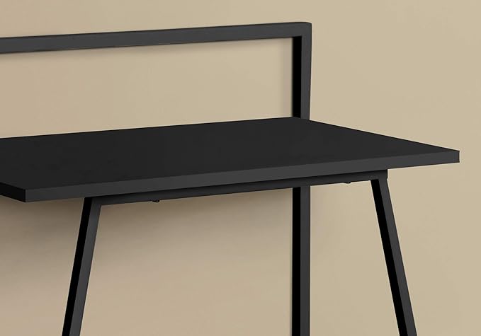 Penau Contemporary Computer Desk, Compact 30Inch L Home Office Workstation with Black Laminate Top and Sturdy Metal Base