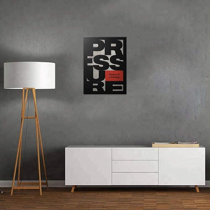 Yatsen Bridge Office Wall Art Pressure is a Privilege Inspirational Picture Motivational Quote Painting for Living Room 1 Panel Canvas Artwork Modern House Decorations Ready to Hang - 18x24 inches