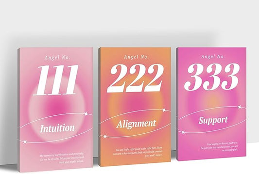 Colorful Gradient Aura Angel Numbers Poster Canvas Print Artwork Room Decor for Bedroom Aesthetic, 3 Piece Framed Inspirational Minimalist Art Paintings Decor for Bedroom Office 24"x36" x 3 Pcs