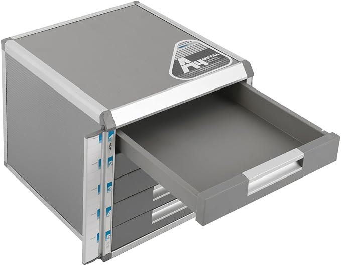 File Cabinet, Desk Organizer with 7 Drawers Metal Desktop Storage Cabinet File Holder with Locks and Keys for Home Office Organization (5 Layers-5 Small Floors)