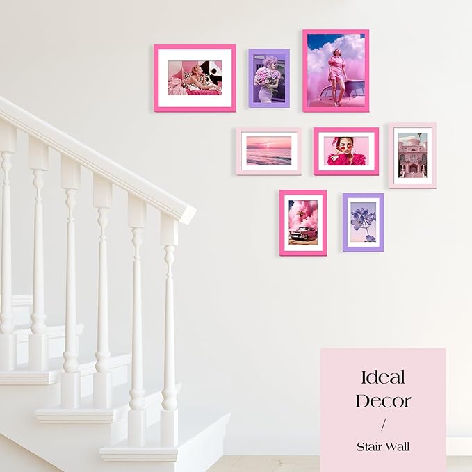 TWING Collage Picture Frames Wall Decor 10 Pack, Gallery Wall Color Picture Frame Set for Wall or Tabletop Display, Multi Sizes with Two 8x10, Five 5x7, and Three 4x6 Photo Frames