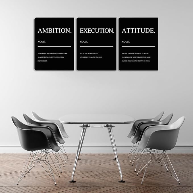Motivational Quotes Wall Art Room Decor for Office 3 Pieces Posters Room Decor for Men Canvas Wall Art for Office Inspirational Picture Canvas Painting Prints Wall Decor Home Decoration (60"Wx28"H)