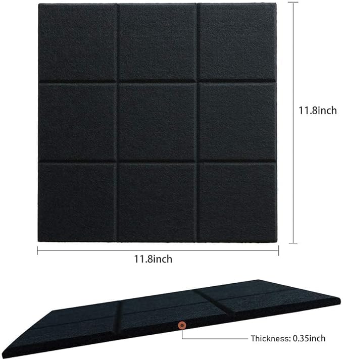Large Cork Board Felt Board Tiles for Walls with 60 Push Pins, 11.8"x11.8" Pack of 12 Pin Board Notice Boards for Home Office Kitchen, Bulletin Board Wall Tiles for Photos Memos
