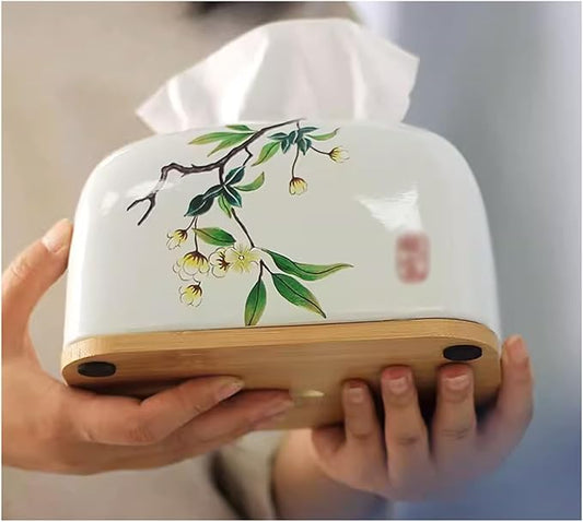 Stylish Tissue Box Ceramics Tissue Box FashionTissue Organizer and Durable Tissue Box for Bathroom Vanity Desks Offices Bedroom Home Table Modern Tissue Box (Color : Natural, Size : C) (Natural Multi)