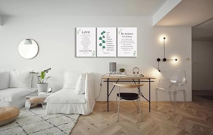 Love is Patient Love is Kind Motivational Office Christian Poster Modern Inspirational Canvas Prints Wall Art Be Anxious for Nothing Paintings Home Wall Decor Pictures Artwork[72''Wx 36''H]