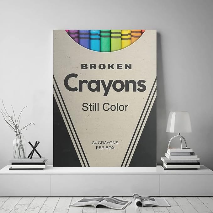 Yatsen Bridge Inspirational Motivational Quotes Wall Art Canvas Painting Broken Crayons Still Color Art Print Framed Picture Modern Gallery-Wrapped Artwork for Living Room Ready to Hang - 18x24inch