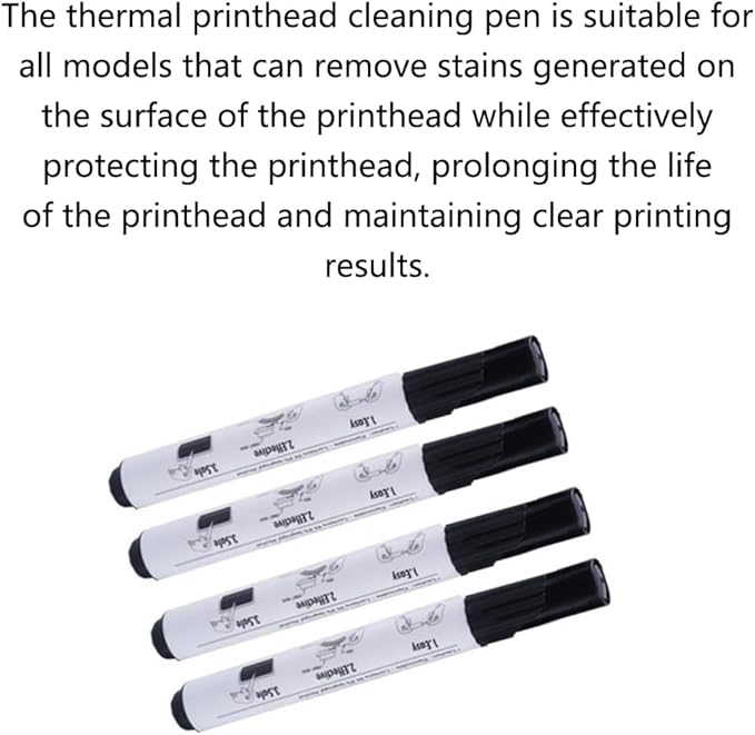 TopHomer 12 Pcs Thermal Printer Cleaning Pen Universal Printer Cleaning Kit White Printhead Cleaner for Thermal Ticket Printers, Thermal Barcode Printers