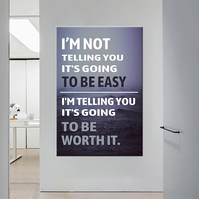 Motivational Canvas Wall Art Insporational Poster Print Framed Home Office Wall Art Entrepreneur Quotes Poster Office Positive Wall Decor Ready to Hang [24''Wx36''H]