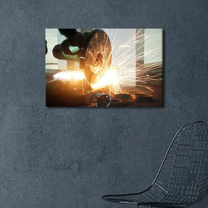 Home Decorations for Living Room Angular Grinding Machine Wall Decor Framed Art Wall Decor Artwork for Home Walls 1 Panel Wall Art Modern Wall Art Home Wall Decor Room Decor, 16" x24"