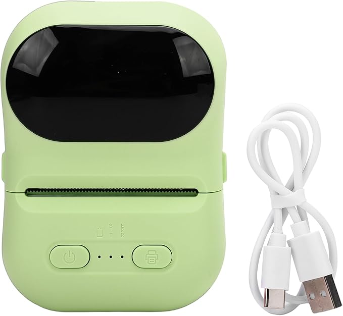 VBESTLIFE Mini Portable Thermal Printer Print Pod, Inkless Bluetooth Label Maker Machine for DIY Crafts, Journaling, Office & Home Use (Green)