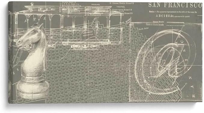 Canvas Lab | Office Sketches Collection D by Ethan Harper | 28 x 14 in | Canvas Print Wall Art | Decorative | Wall Decor for Bedroom, Living Room or Office