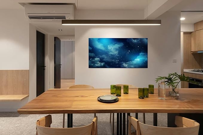 Canvas Wall Art for Living Room Bedroom Night sky stars Big Large Wall Art Decor Framed Painting Wall Pictures Prints Artwork Office
