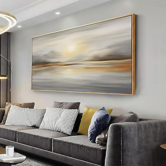 Large Framed Wall Art Abstract Seascape Canvas Printing Wall Decor Artwork for Living Room Bedroom Dining Room Home Office Decor 31x70inch