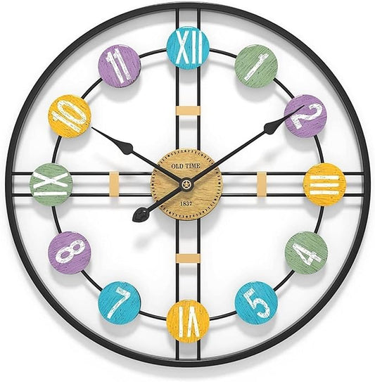 Wall Clock Wall Clock Wall Clock Metal Wall Clock Silent Wall Clock Easy to Read No Ticking Sound Suitable for Living Room Office Wall Clock Modern Clock (C 60 * 60cm)