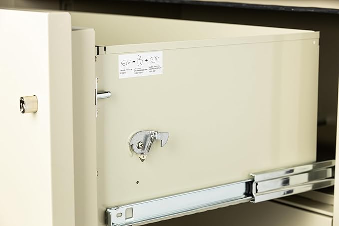 31 inch 2-Drawer Vertical Fireproof File Cabinet – Letter Size Filing – Key Lock – Water Resistant Seal – Fire and Impact Rated – Putty Finish – Model LTR2W31P